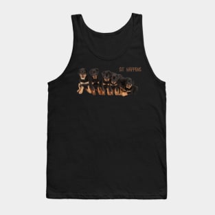 Sit Happens For Six Rottweiler Puppies Dog Lover Quote 2 Tank Top